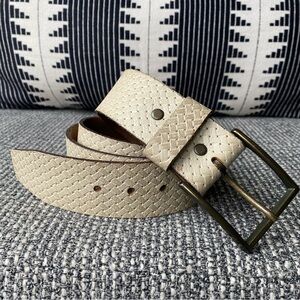 Western Braided Style Beige Leather Belt